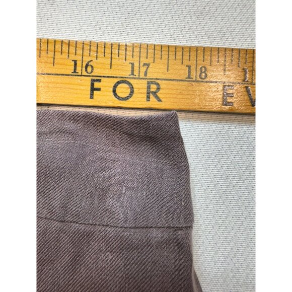 Eileen Fisher Womens Linen Relax Trouser Pants Flat Front Size M Chocolate Brown - Picture 5 of 8